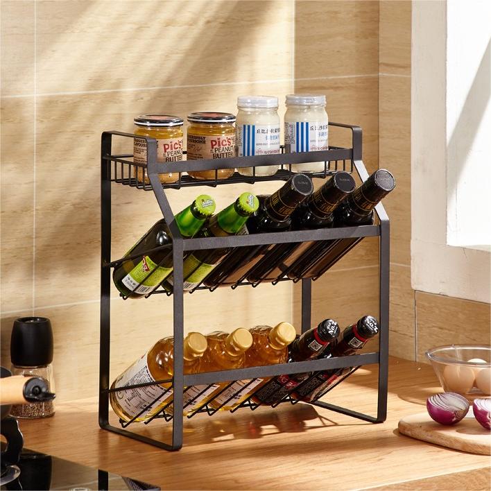 Kitchen countertop storage rack home floor multi-function condiment spice rack