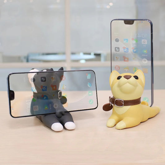 Cute Cartoon Dog Phone Stand Angle Adjustable Desk Phone Holder