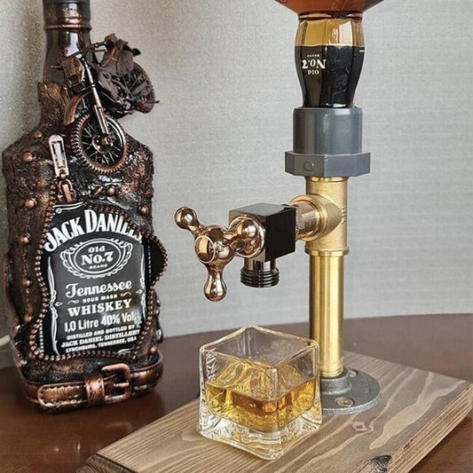 Wooden Faucet Shape Whiskey Drinks Dispenser