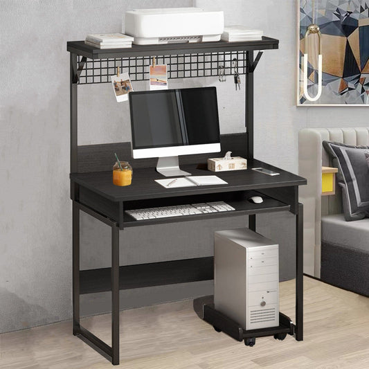 Computer Desk with Hutch - 31.5" Modern Home Office Desk