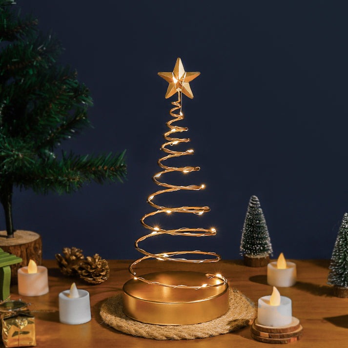 Golden Glow LED Christmas Tree