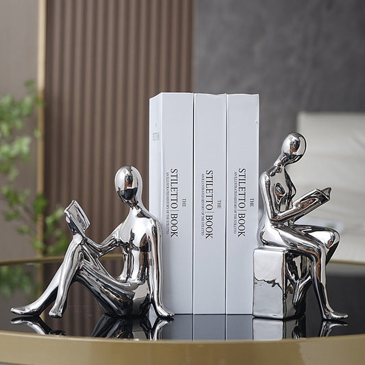 Creative Sculptures Bookend Ceramic Bookends for Office