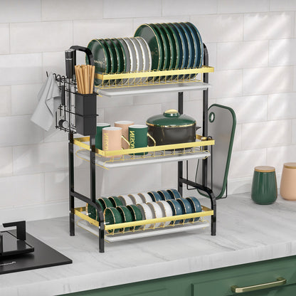 Kitchen Dish Rack Drainer Multifunctional Iron Shelf