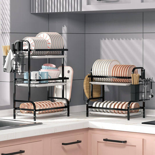Kitchen Dish Rack Drainer Multifunctional Iron Shelf
