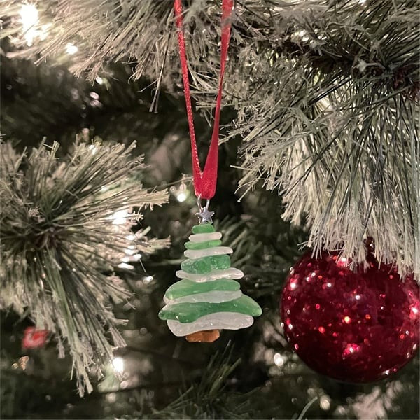 🎄Lake Erie Sea Glass Christmas Tree Ornament🔥