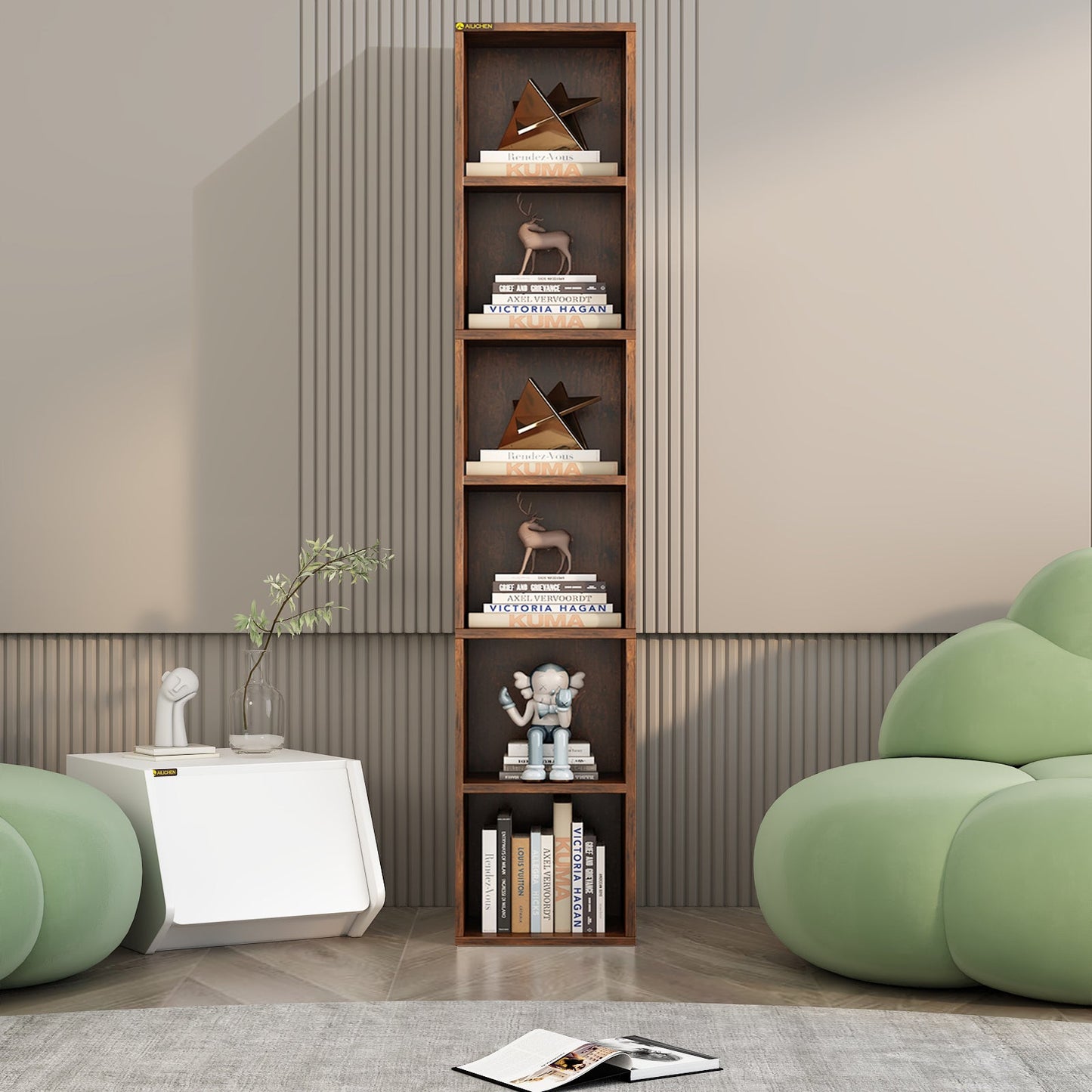 6-Cube Closet Storage Shelves with Wooden