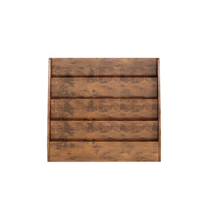 4 Shelves Bookcase Display Stand Wood Magazine Rack File Storage Holder