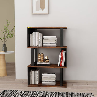 3-tier Open Storage Shelving with Wood Look Accent Metal Frame