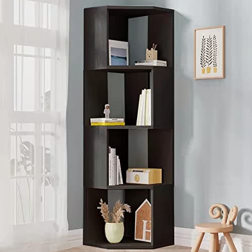Modern Storage Display Rack Corner Tall Book Shelf