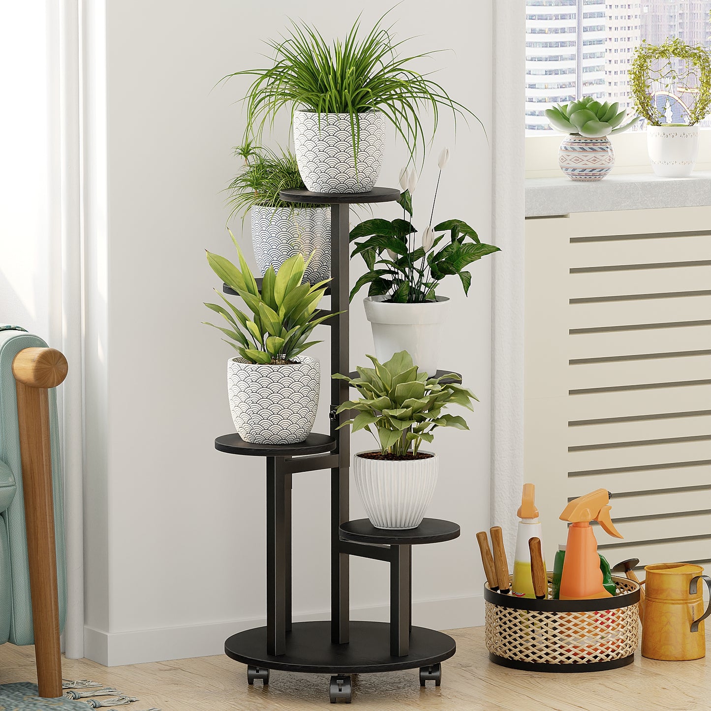 Flower Pot Stand Vertical Stepped Decorative Flower Stand