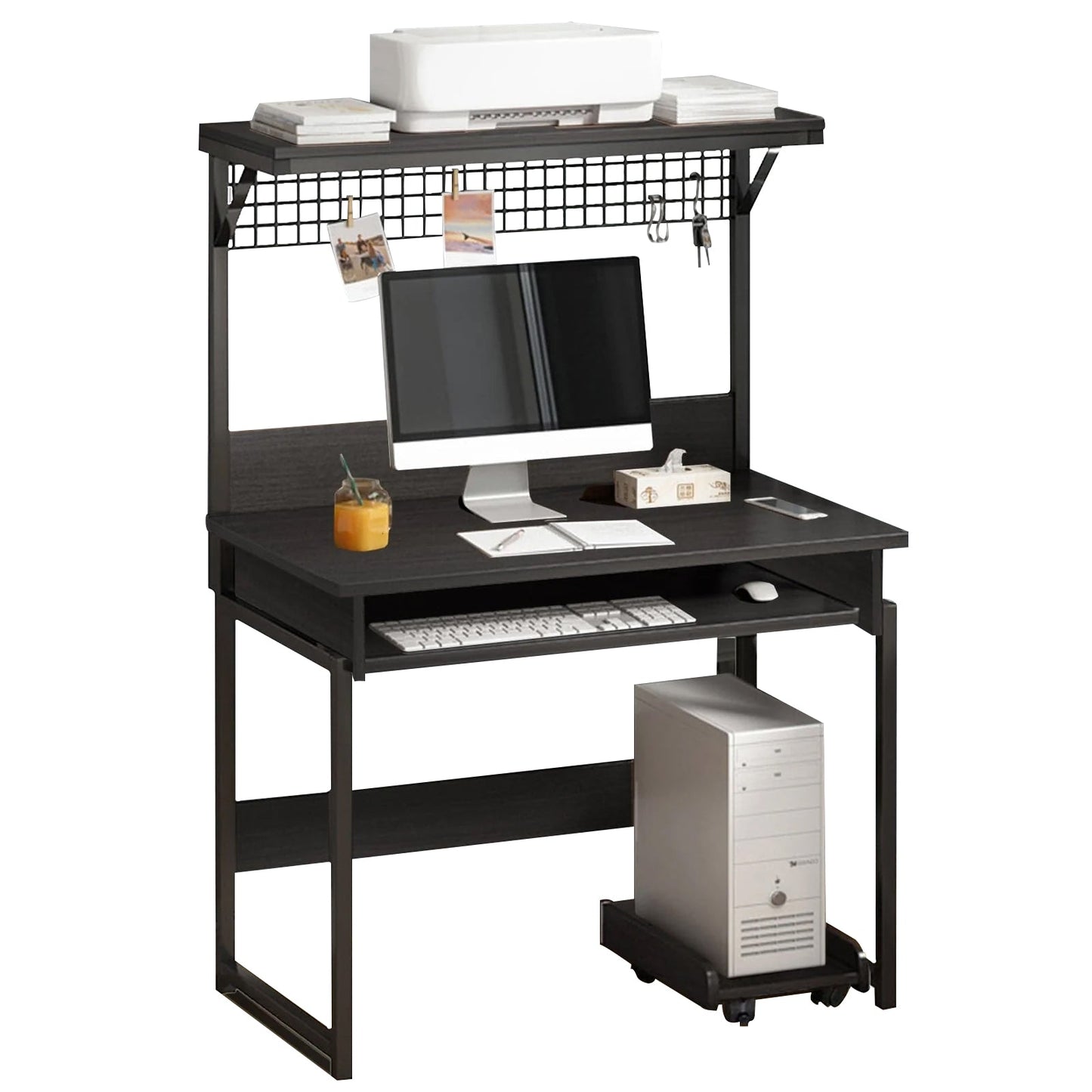 Computer Desk with Hutch - 31.5" Modern Home Office Desk