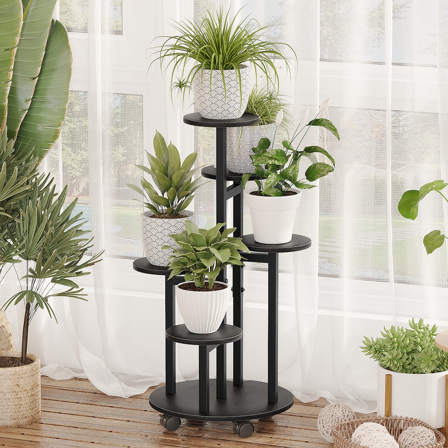 Flower Pot Stand Vertical Stepped Decorative Flower Stand