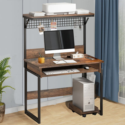 Computer Desk with Hutch - 31.5" Modern Home Office Desk